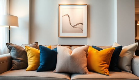 Elevate Your Living Room with Chic Throw Pillows and Art from PoshHaus Keene