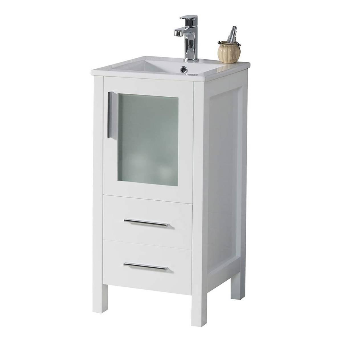 Blossom Sydney 16" Vanity, White, Espresso, Metal Grey, Wenge