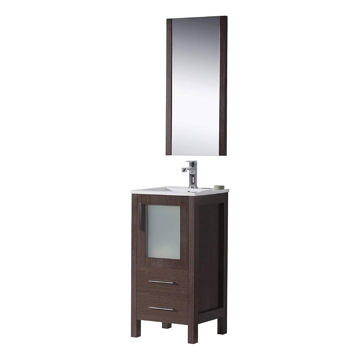 Blossom Sydney 16" Vanity, White, Espresso, Metal Grey, Wenge