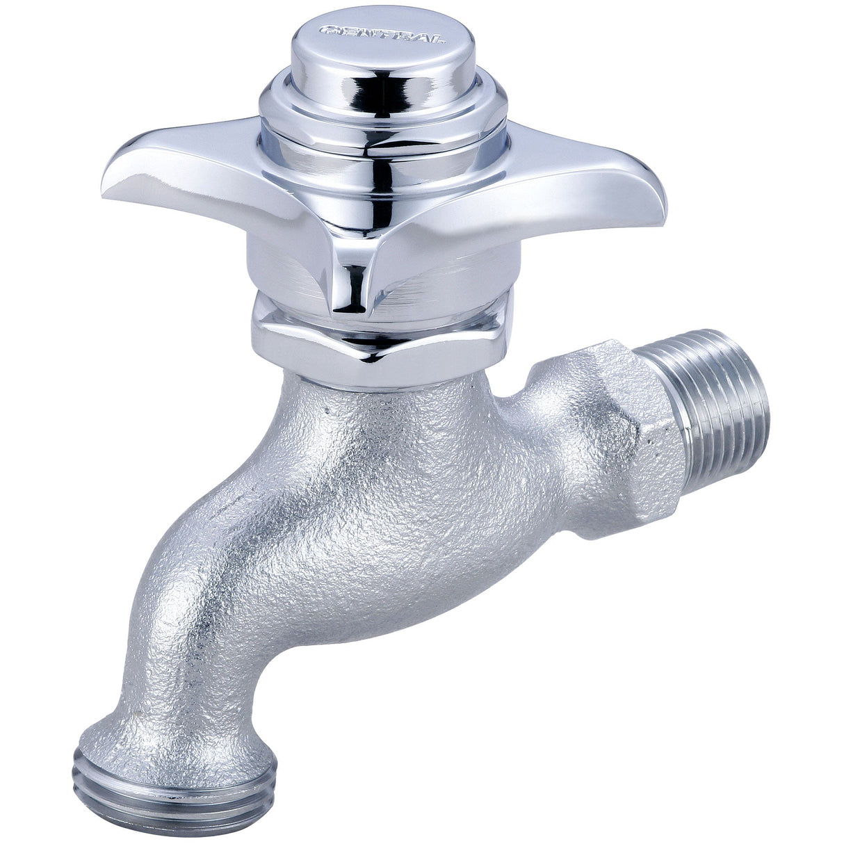 Central Brass 0031-H1/2P Self-Close Wallmount Faucet in Rough Chrome