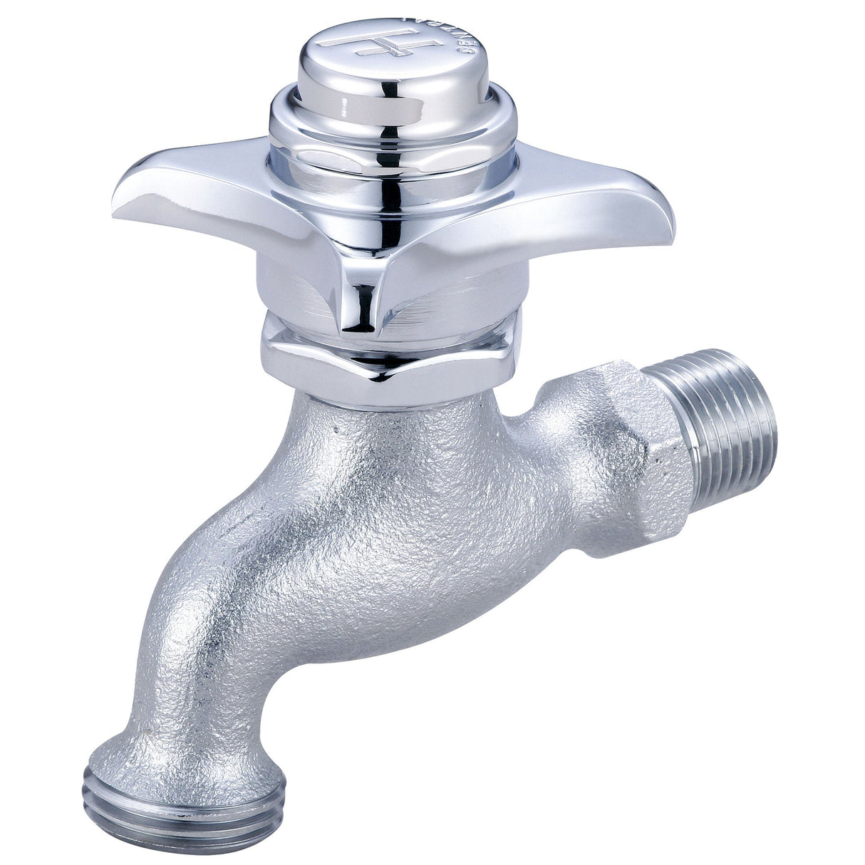 Central Brass 0031-H1/2H Self-Close Wallmount Faucet in Rough Chrome