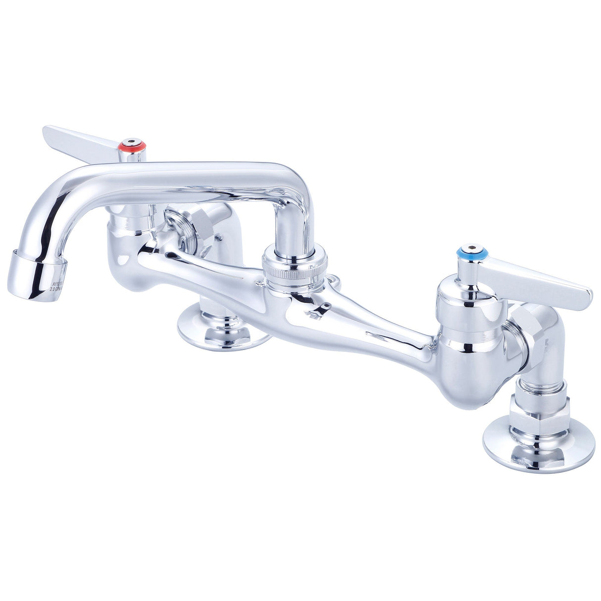 Central Brass 0045-LE0 Two Handle Ledge Kitchen Faucet in Polished Chrome