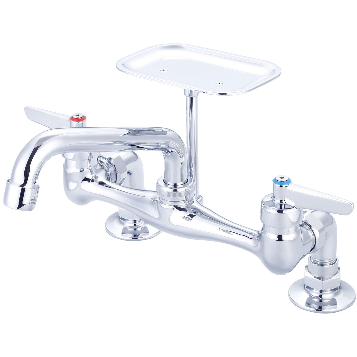 Central Brass 0046-LE0 Two Handle Ledge Kitchen Faucet in Polished Chrome