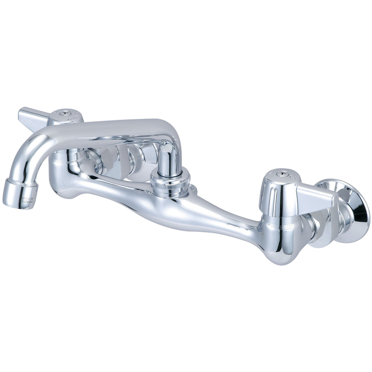 Central Brass 0047-SA Two Handle Wallmount Kitchen Faucet in Polished Chrome