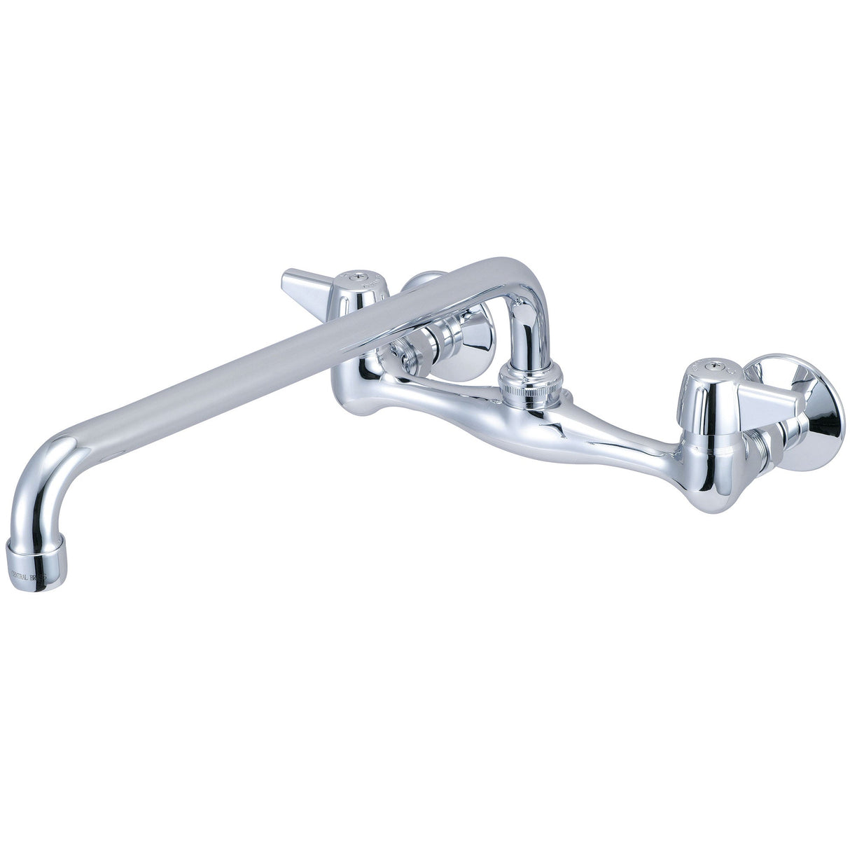 Central Brass 0047-TA4 Two Handle Wallmount Kitchen Faucet in Polished Chrome