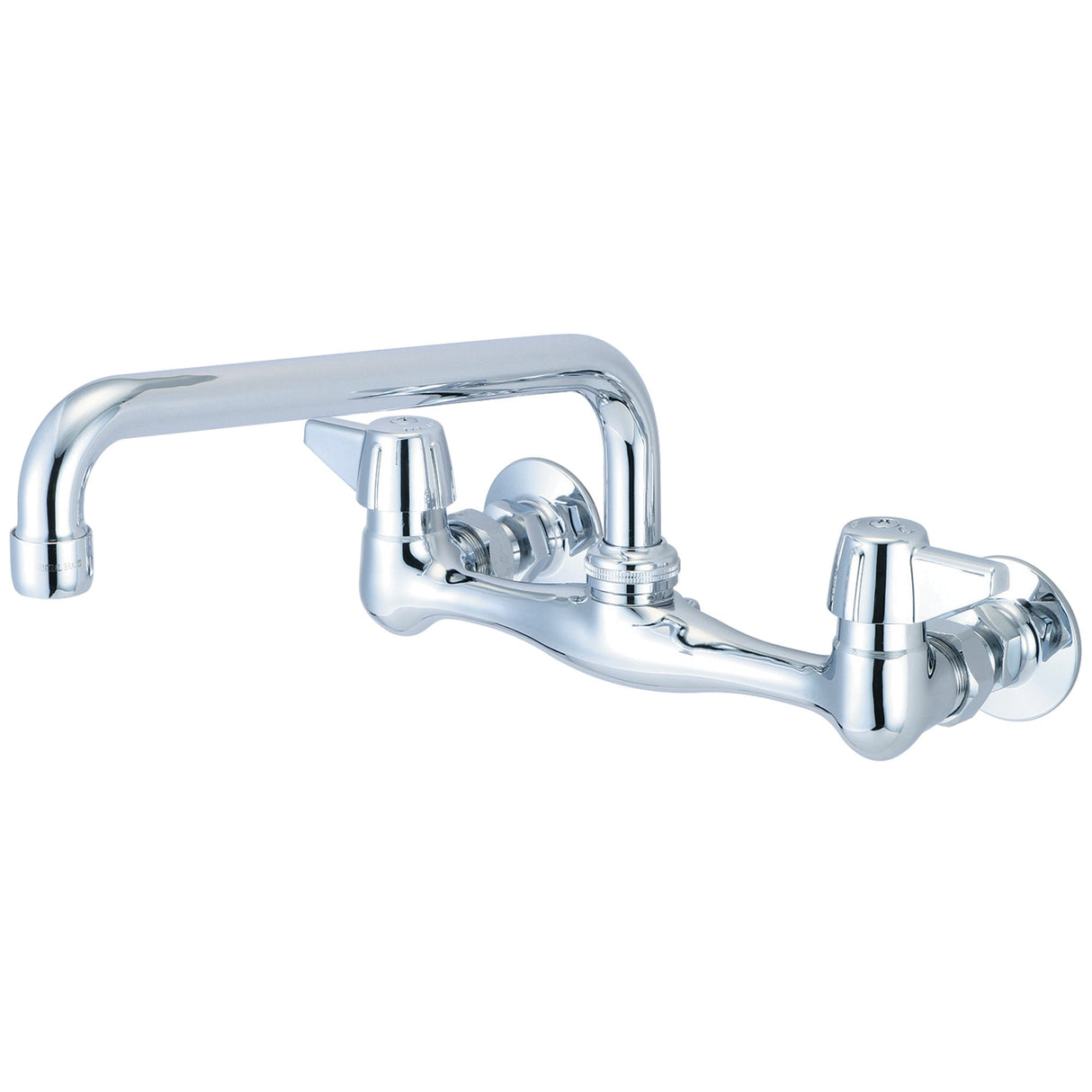 Central Brass 0047-UA2 Two Handle Wallmount Kitchen Faucet in Polished Chrome