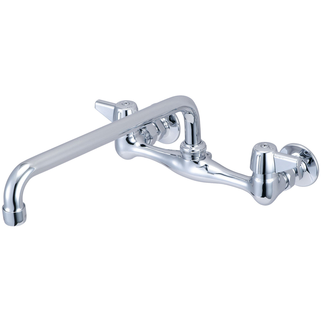 Central Brass 0047-UA3 Two Handle Wallmount Kitchen Faucet in Polished Chrome