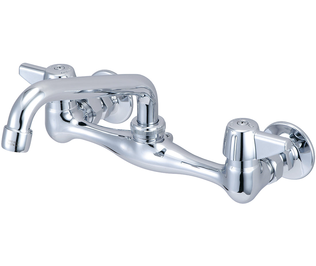 Central Brass 80047-UA Two Handle Wallmount Kitchen Faucet in Polished Chrome