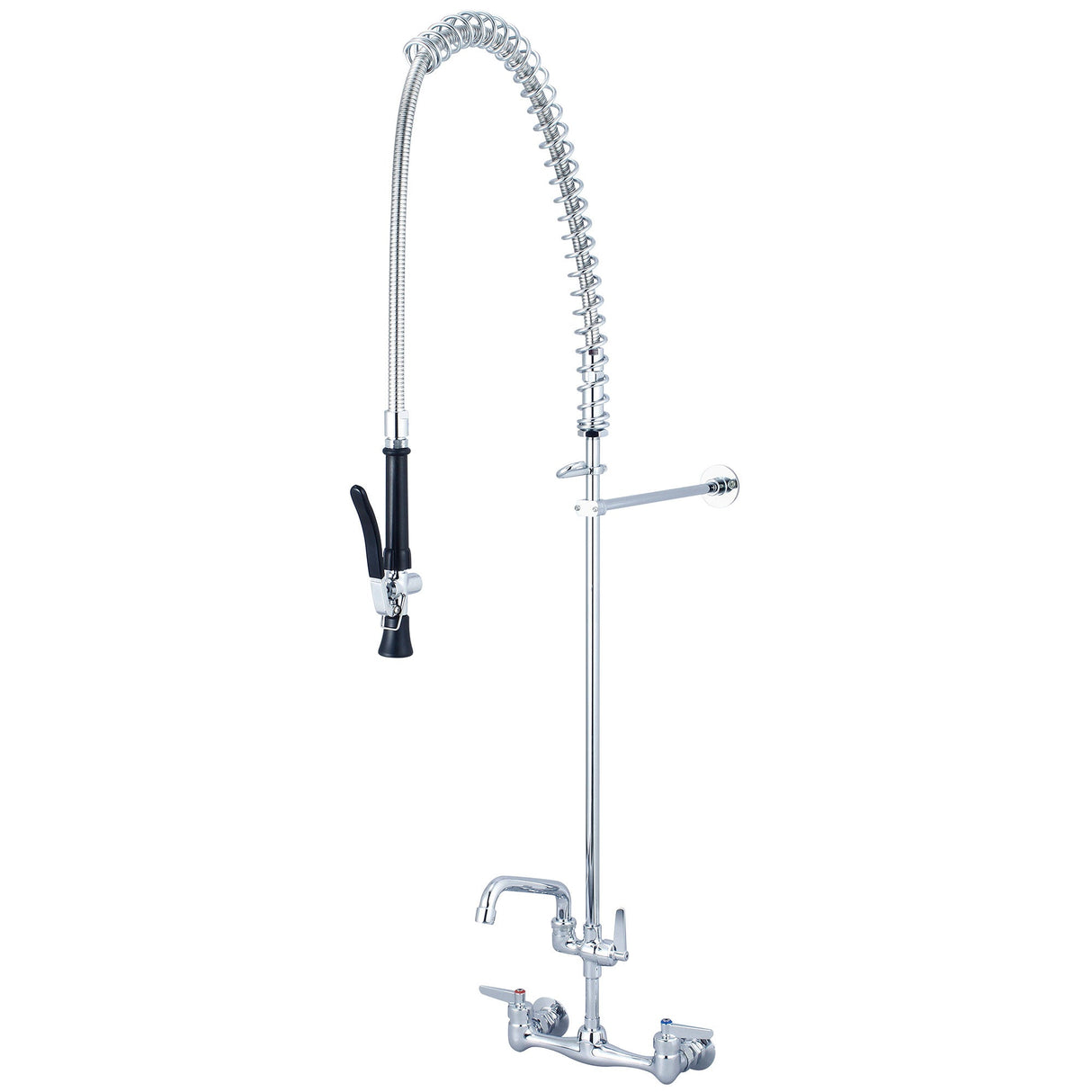 Central Brass 80047-ULE60-AD0 Two Handle Wallmount Pre-Rinse Faucet in Polished Chrome