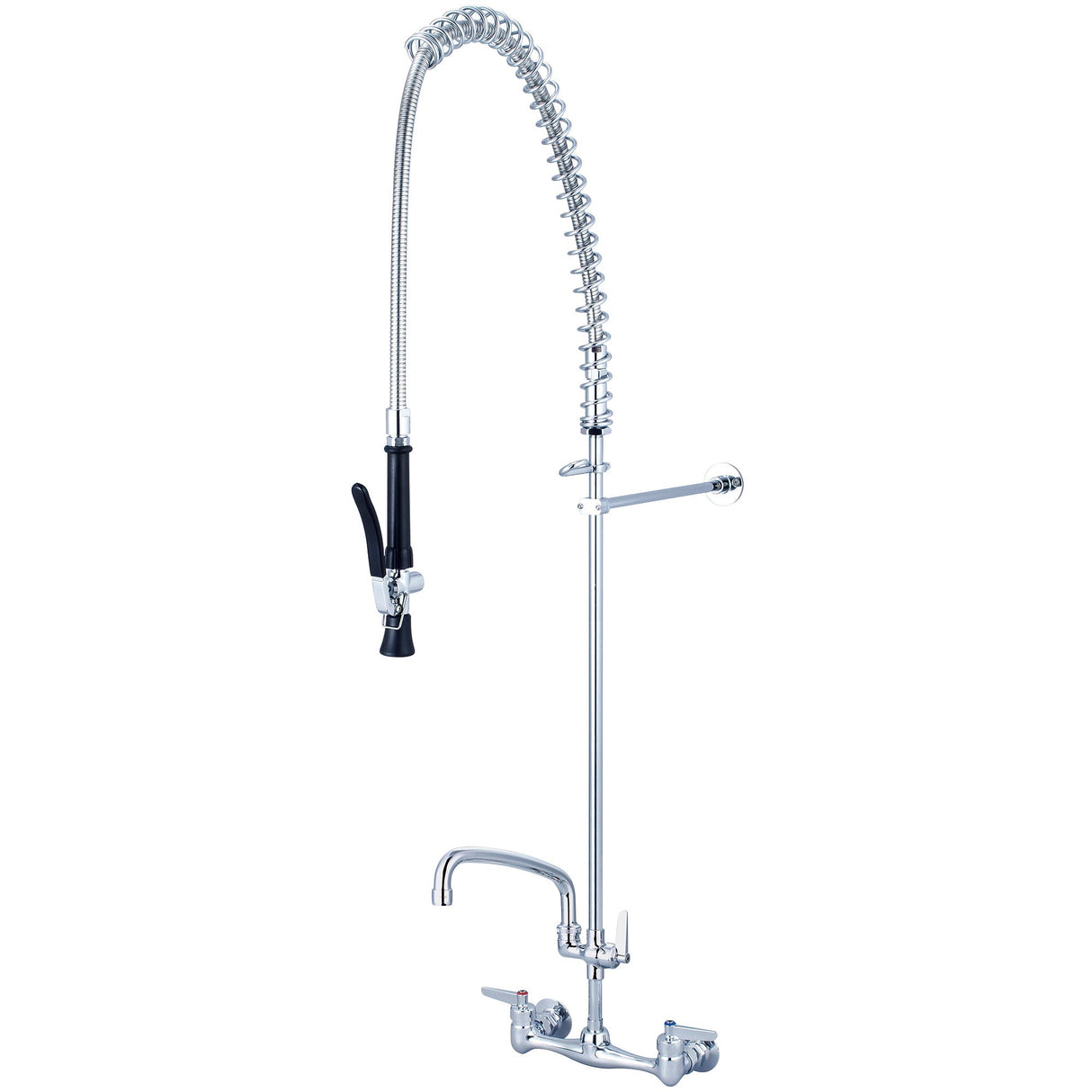 Central Brass 80047-ULE60-AD1 Two Handle Wallmount Pre-Rinse Faucet in Polished Chrome