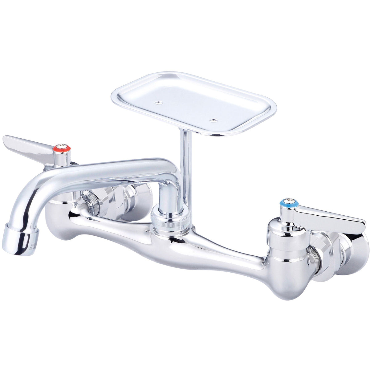 Central Brass 0048-SLE0 Two Handle Wallmount Kitchen Faucet in Polished Chrome