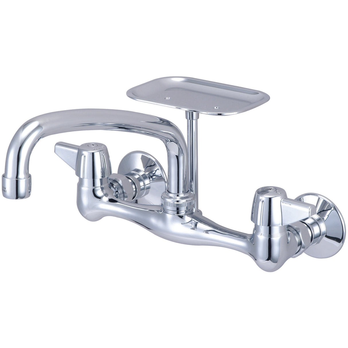 Central Brass 0048-TA1 Two Handle Wallmount Kitchen Faucet in Polished Chrome