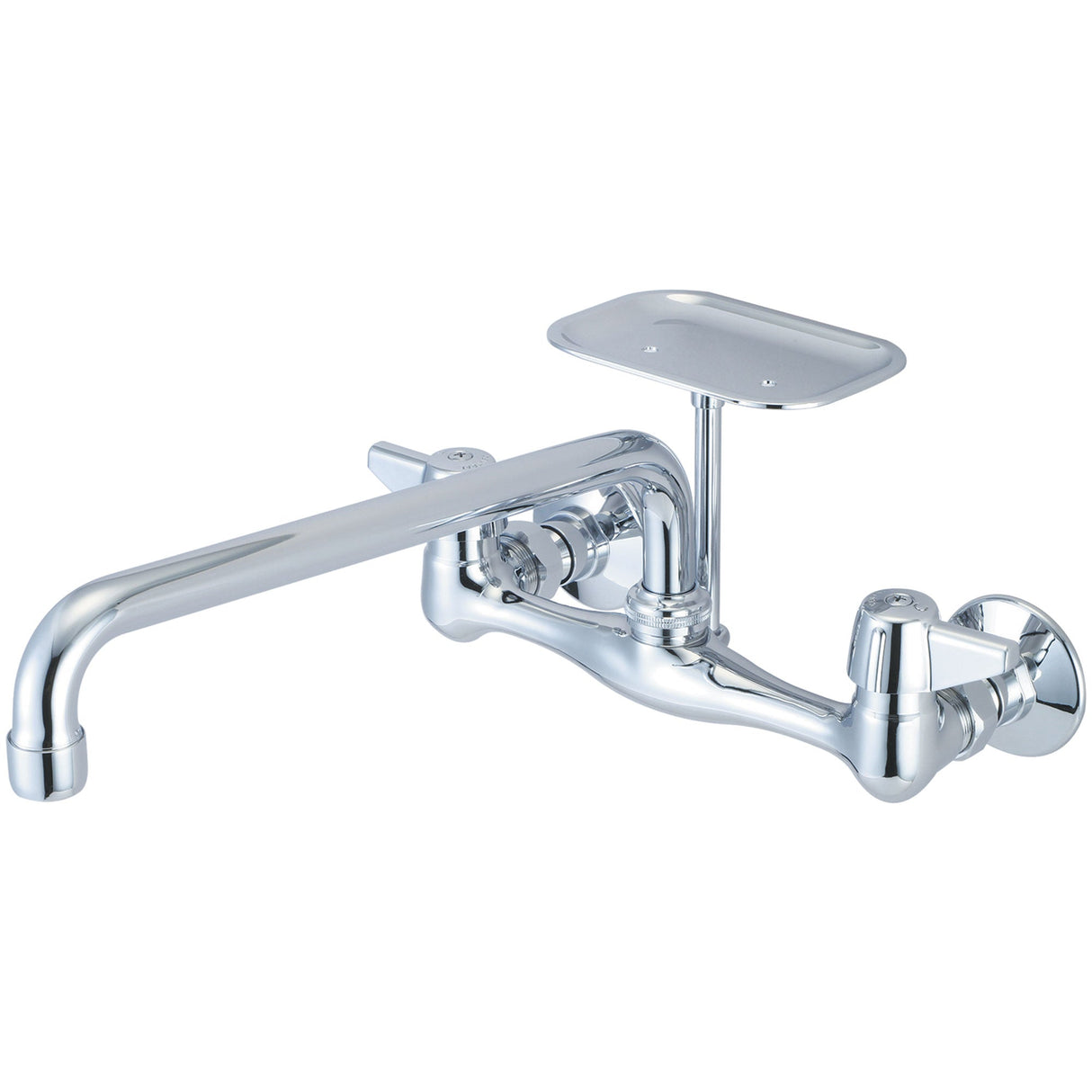 Central Brass 0048-TA3 Two Handle Wallmount Kitchen Faucet in Polished Chrome