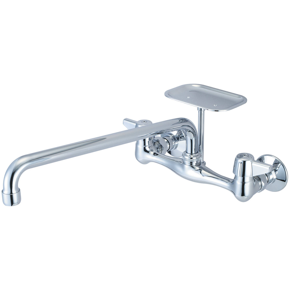 Central Brass 0048-TA4 Two Handle Wallmount Kitchen Faucet in Polished Chrome
