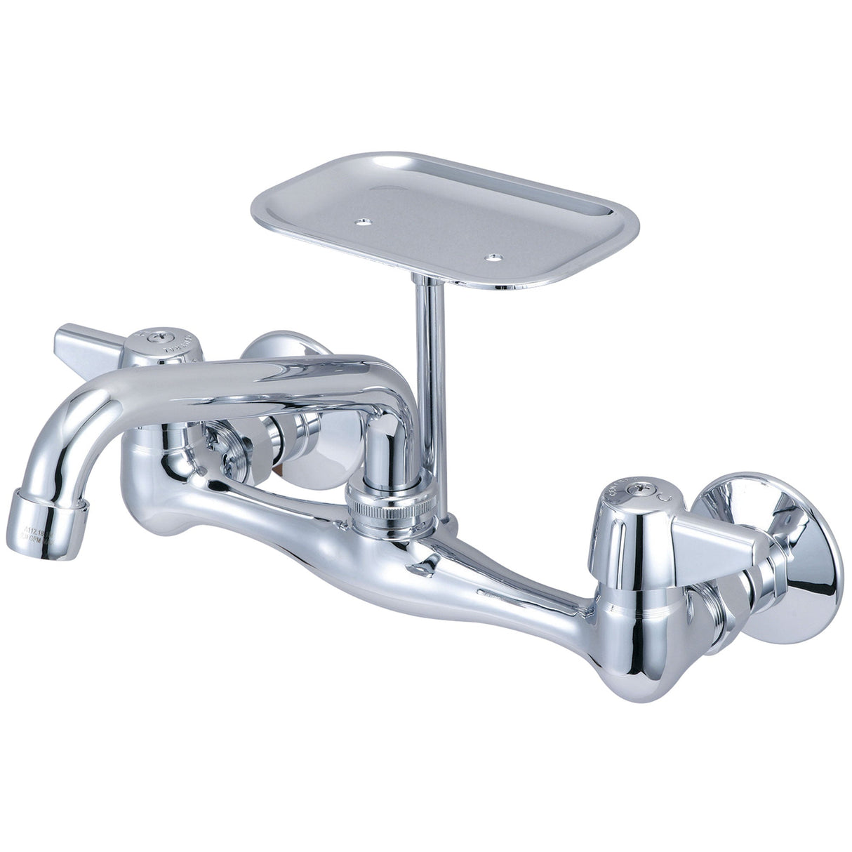 Central Brass 80048-TA Two Handle Wallmount Kitchen Faucet in Polished Chrome
