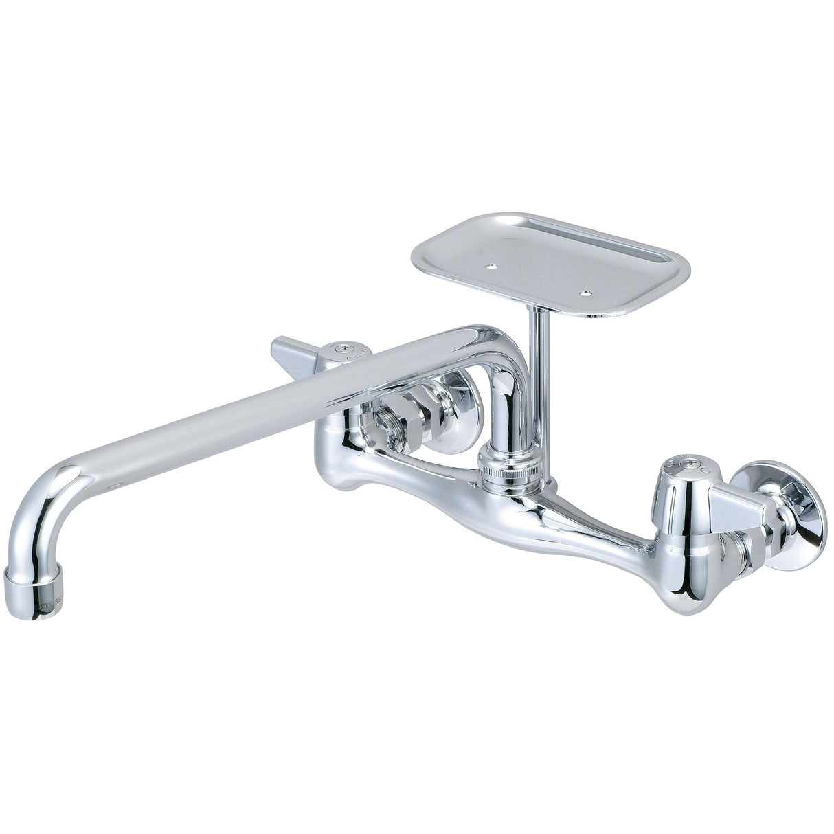 Central Brass 0048-UA3 Two Handle Wallmount Kitchen Faucet in Polished Chrome