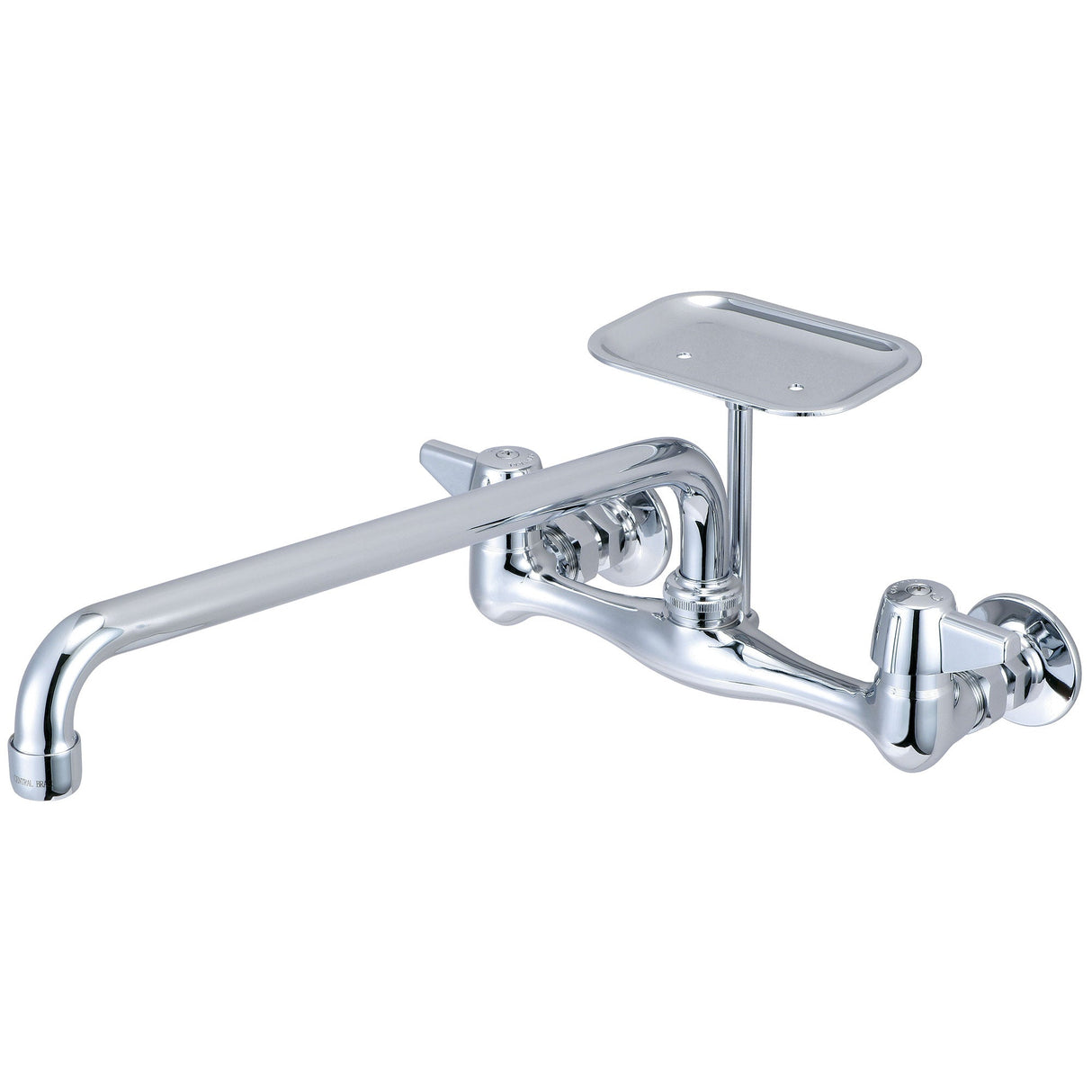 Central Brass 0048-UA4 Two Handle Wallmount Kitchen Faucet in Polished Chrome