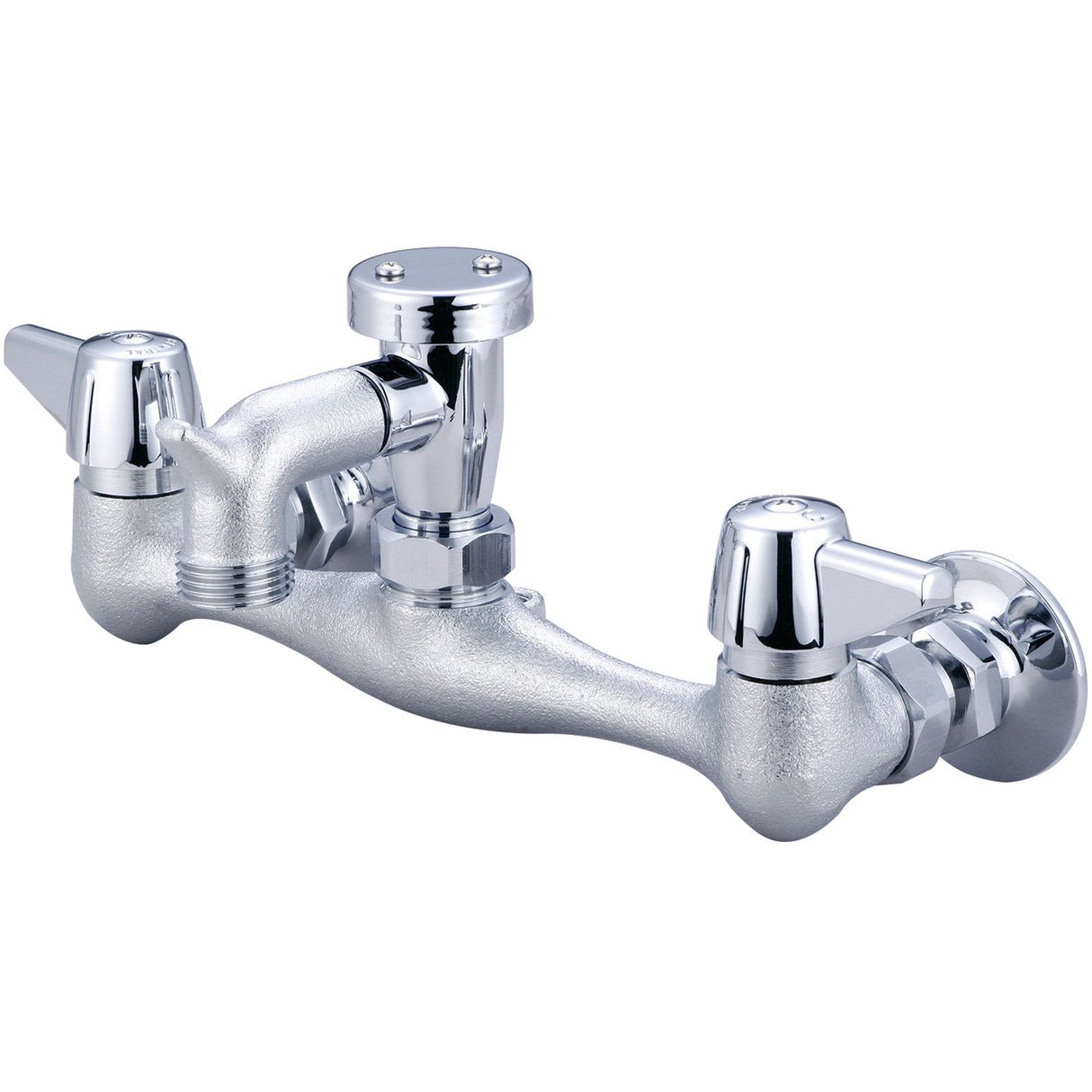 Central Brass 0050-URC Two Handle Wallmount Service Sink Faucet in Rough Chrome
