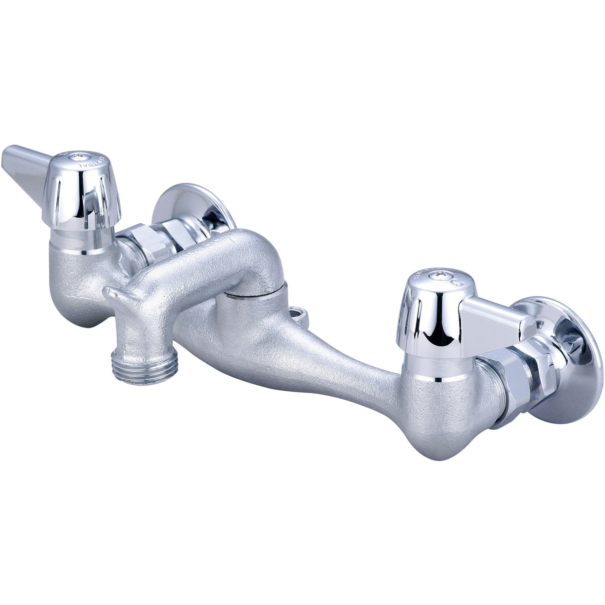 Central Brass 0051-URC Two Handle Wallmount Service Sink Faucet in Rough Chrome