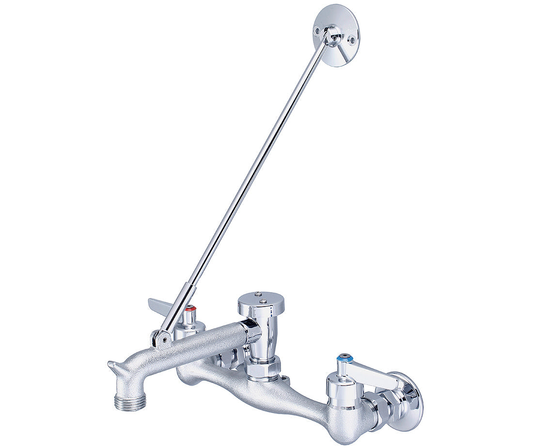 Central Brass 0054-ULERC-Q Two Handle Wallmount Service Sink Faucet in Rough Chrome