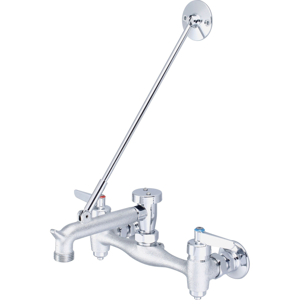 Central Brass 0054-ULERC-QI Two Handle Wallmount Service Sink Faucet in Rough Chrome