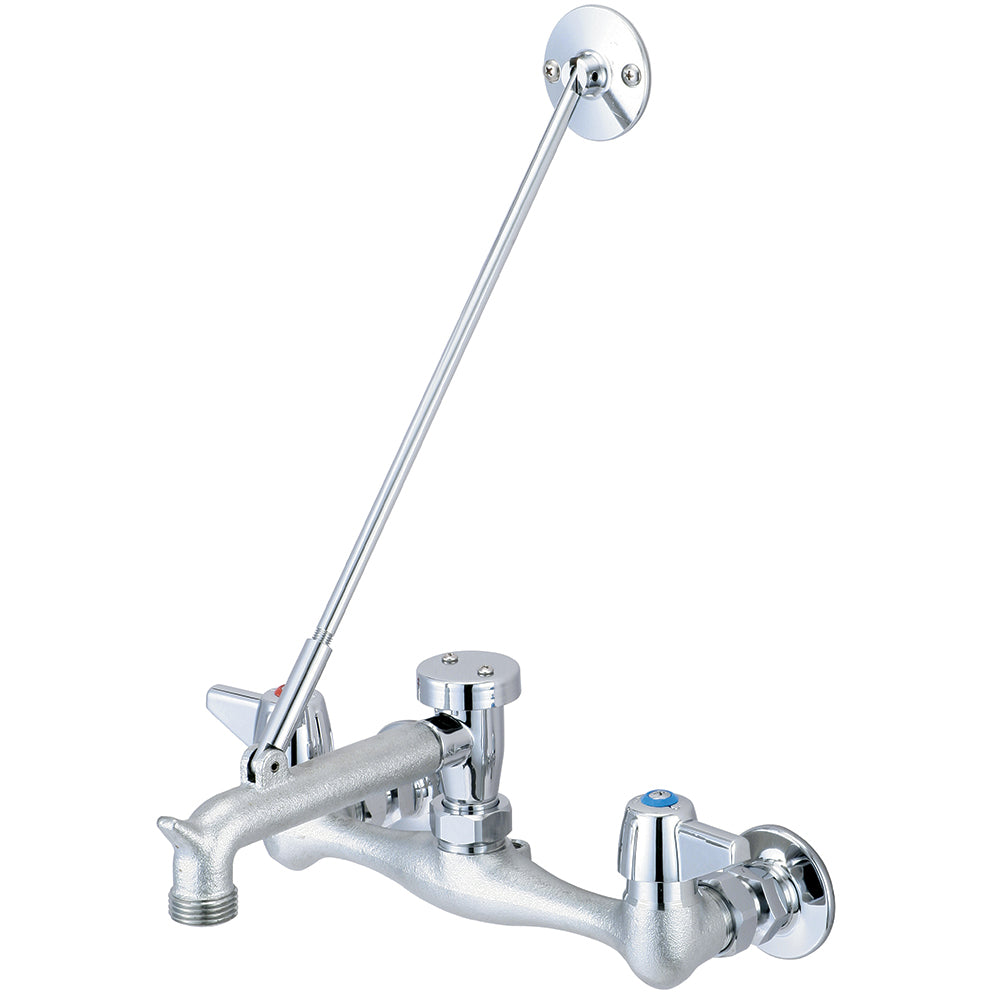 Central Brass 0054-URC-Q Two Handle Wallmount Service Sink Faucet in Rough Chrome