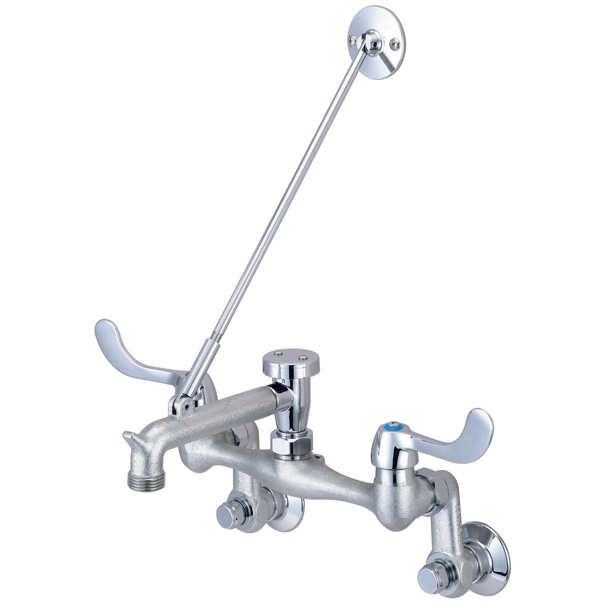 Central Brass 0054-YELSRC-Q Two Handle Wallmount Service Sink Faucet in Rough Chrome