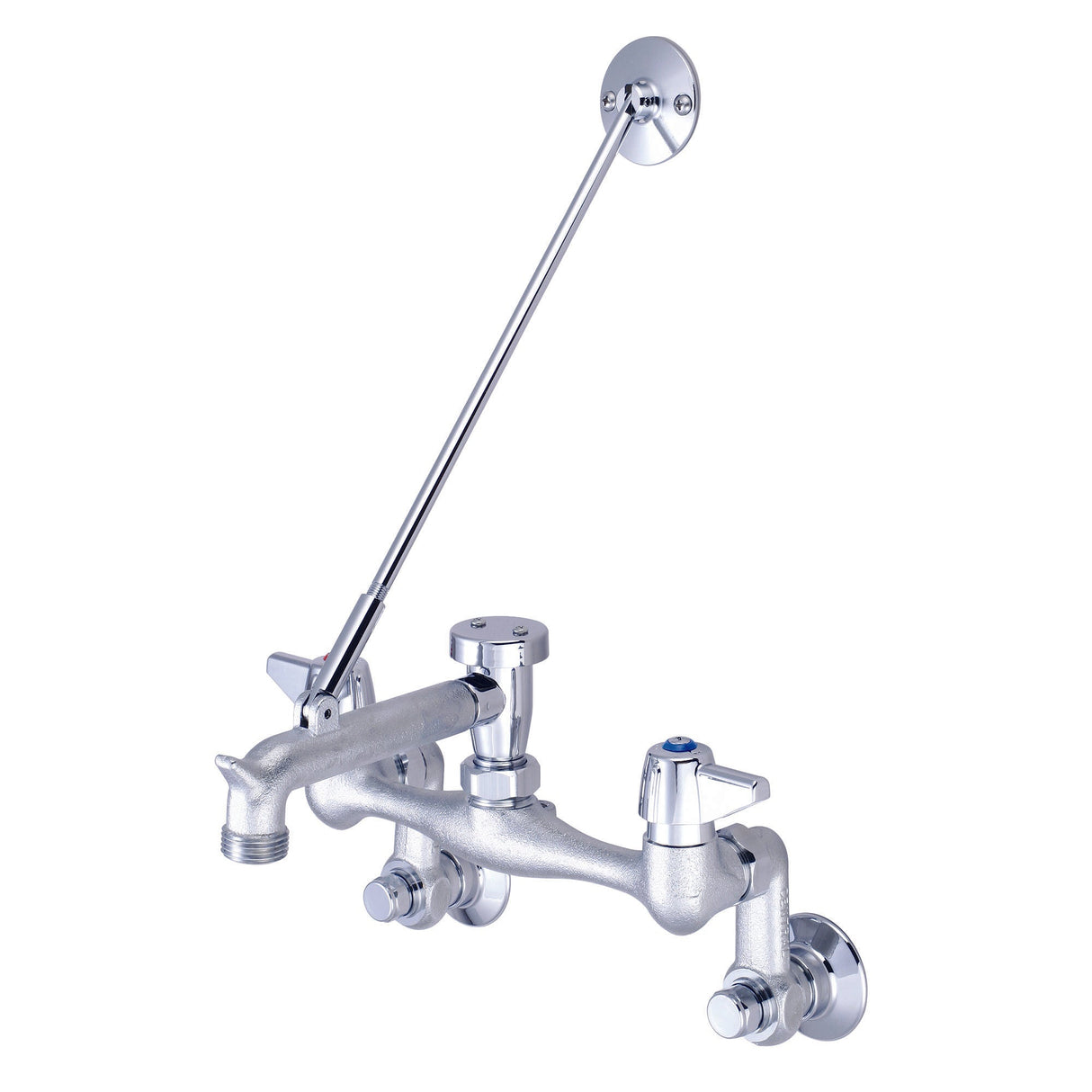 Central Brass 0054-YRC-Q Two Handle Wallmount Service Sink Faucet in Rough Chrome