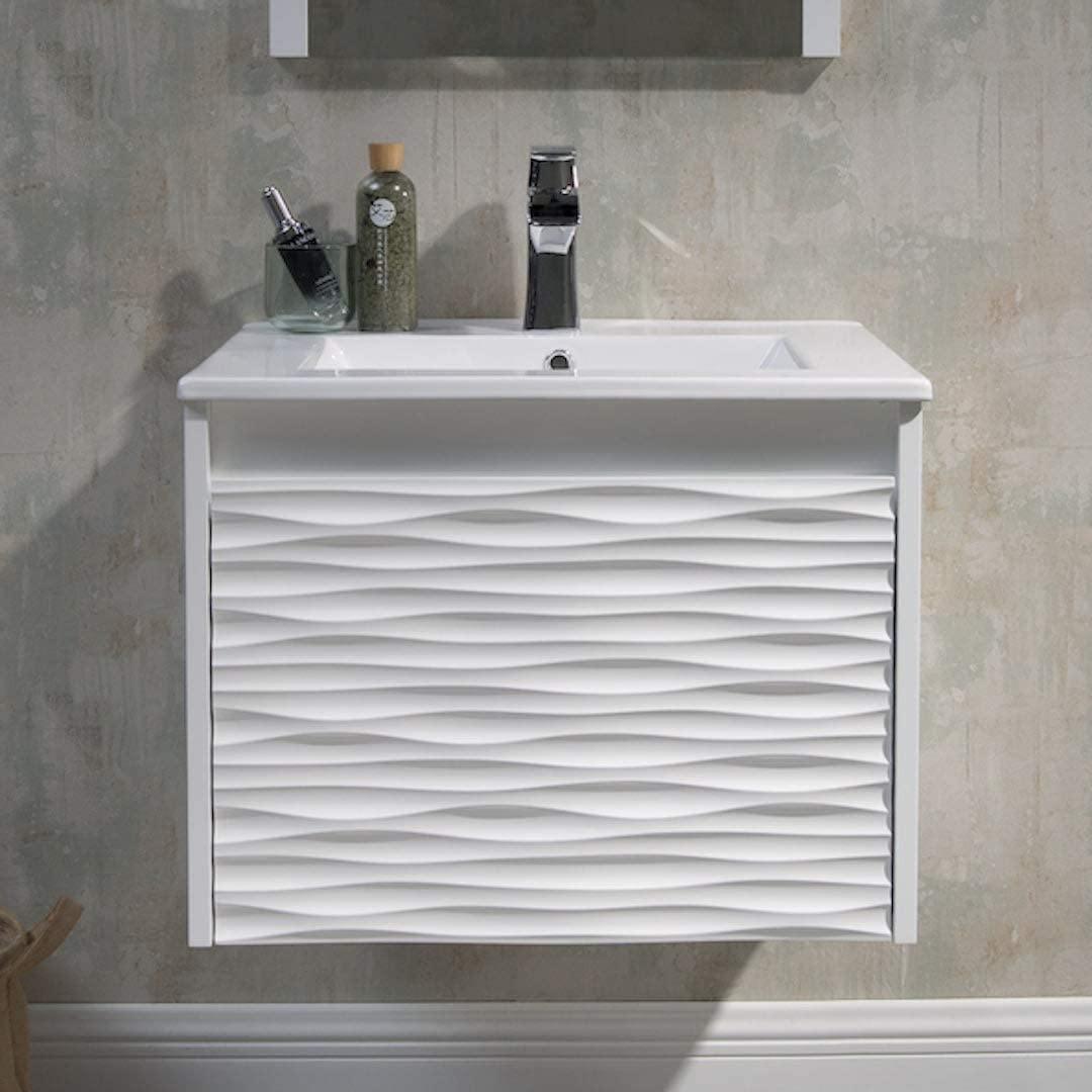 Blossom Paris 30" White Vanity Base with Ceramic Sink and Mirror