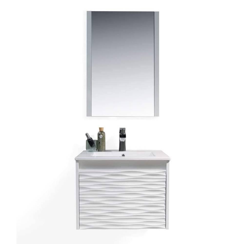 Blossom Paris 30" White Vanity Base with Ceramic Sink and Mirror