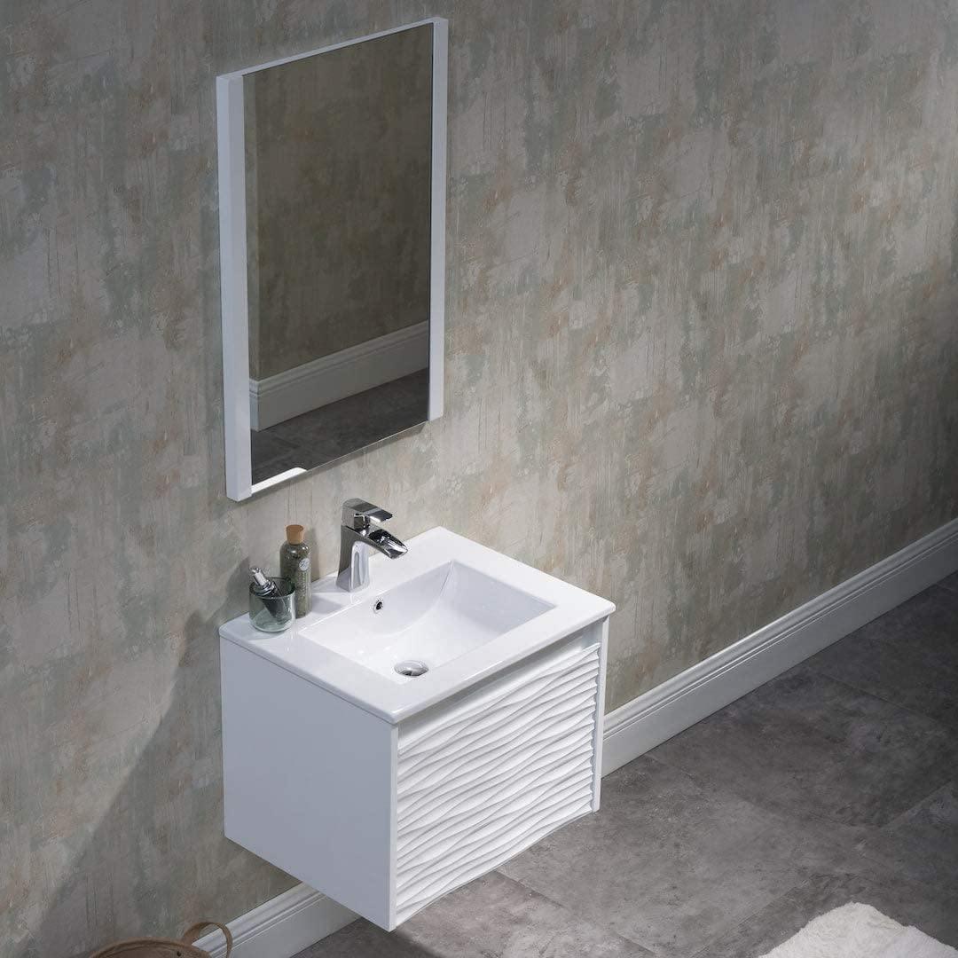 Blossom Paris 24" White Vanity Base with Ceramic Sink and Mirror