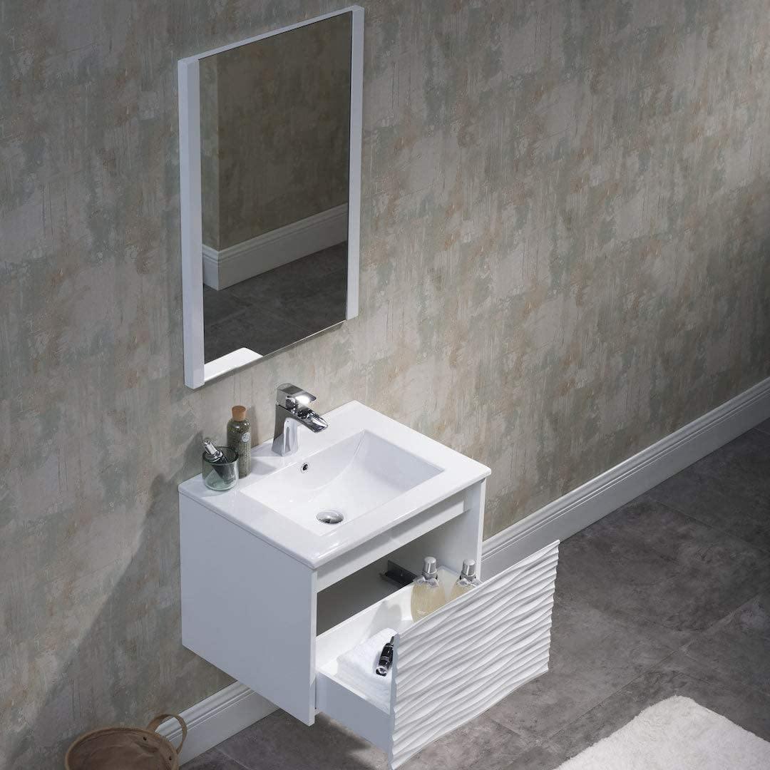 Blossom Paris 24" White Vanity Base with Ceramic Sink and Mirror