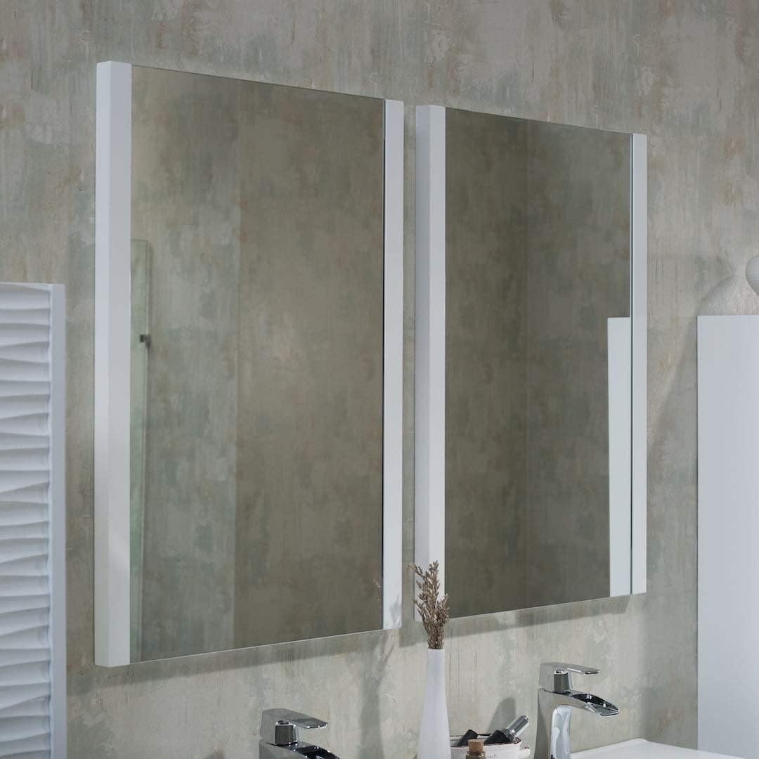 Blossom Paris 48" White Vanity with Ceramic Double Sinks, Mirror/s and Two Side Cabinets