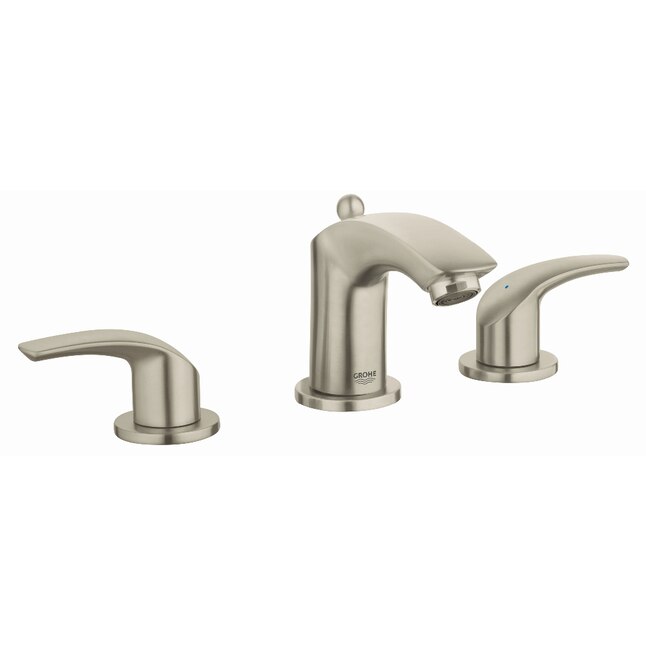 GROHE Eurosmart Brushed Nickel 2-Handle Widespread WaterSense Bathroom Faucet (Drain Included)