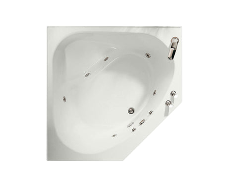 MAAX 100054-003-001-000 Tandem II 6060 Acrylic Corner Center Drain Whirlpool Bathtub in White