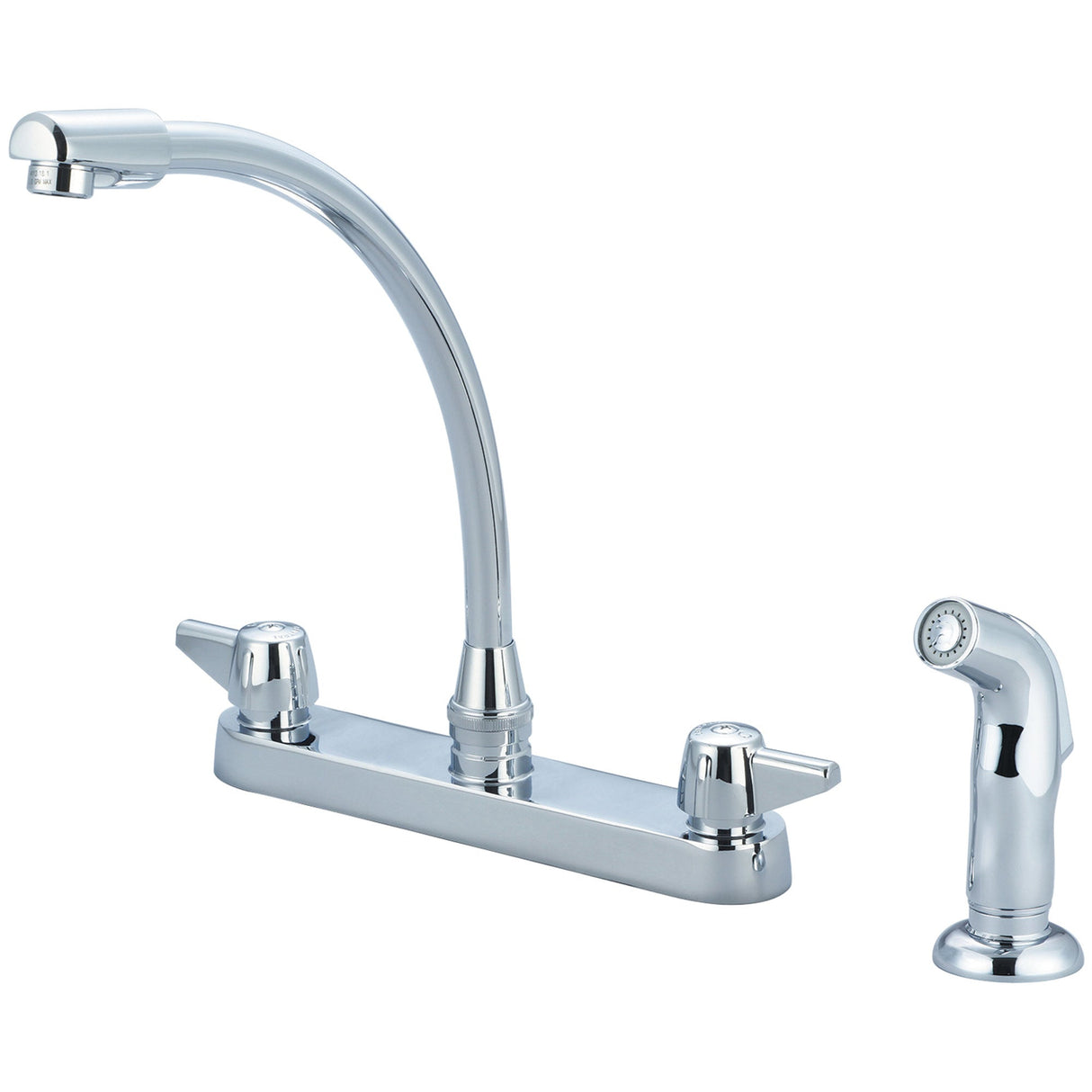 Central Brass 0123-A07 Two Handle Cast Kitchen Faucet in Polished Chrome