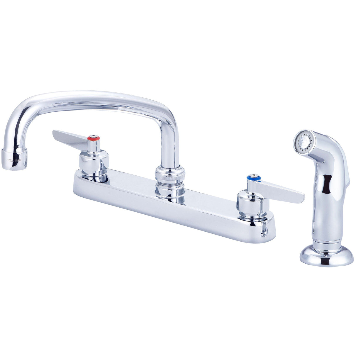 Central Brass 0123-LE1 Two Handle Cast Kitchen Faucet in Polished Chrome