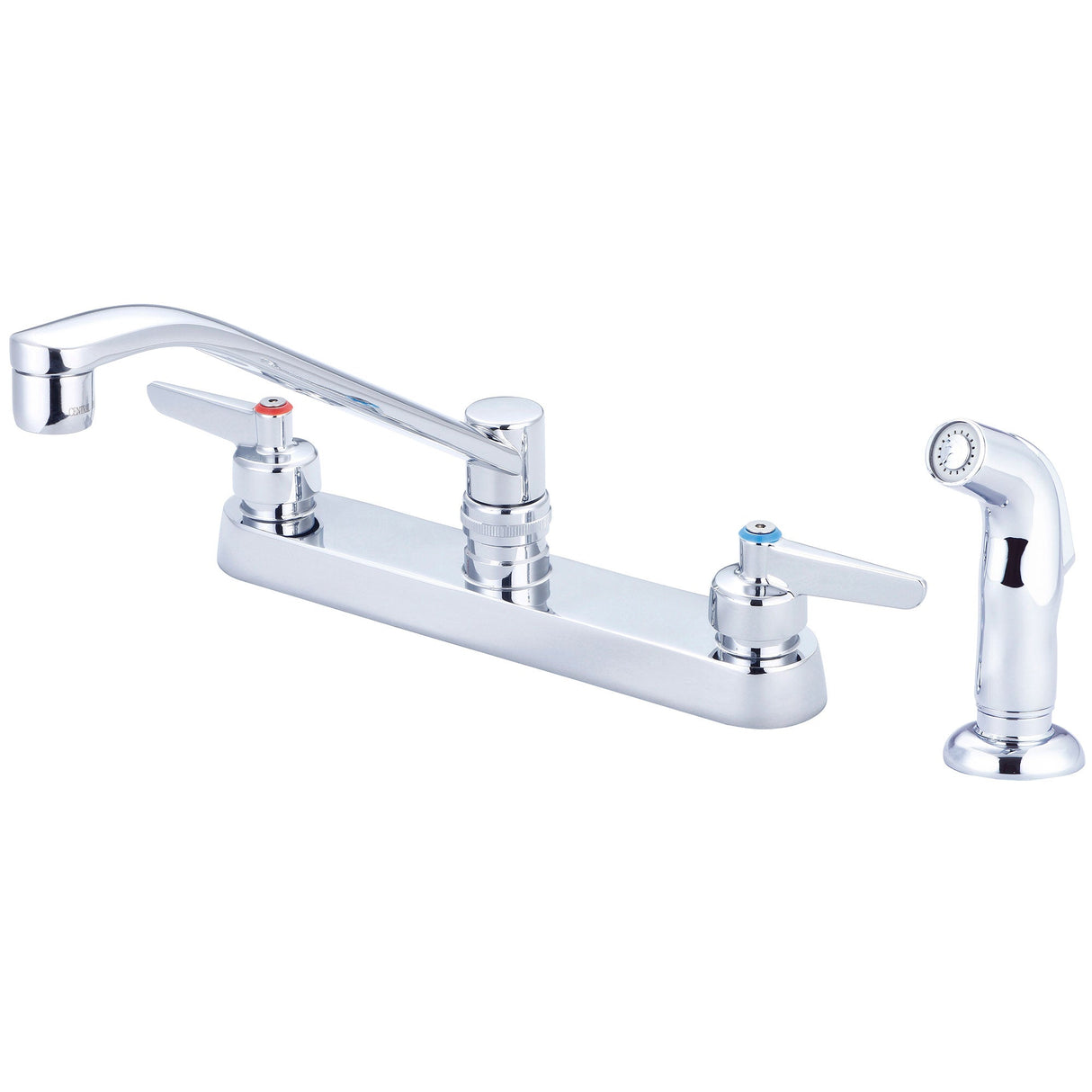 Central Brass 0123-LE6 Two Handle Cast Kitchen Faucet in Polished Chrome