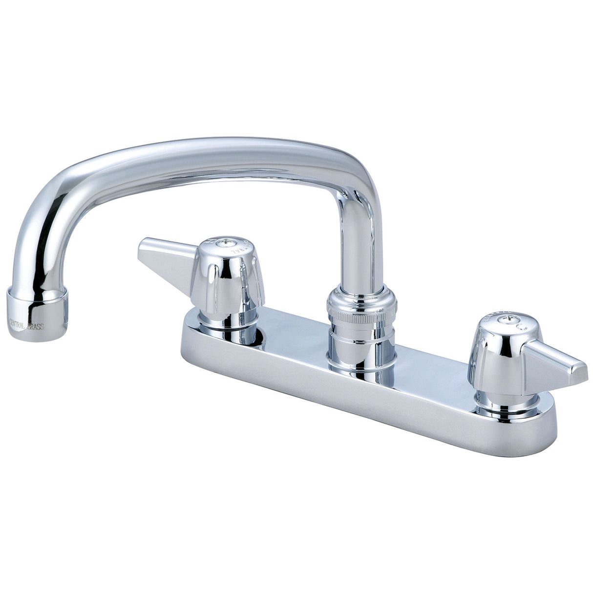 Central Brass 0125-A Two Handle Cast Kitchen Faucet in Polished Chrome