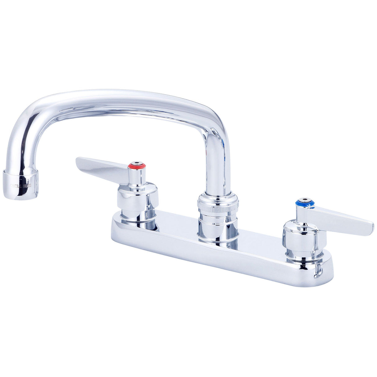 Central Brass 0127-LE1 Two Handle Cast Kitchen Faucet in Polished Chrome