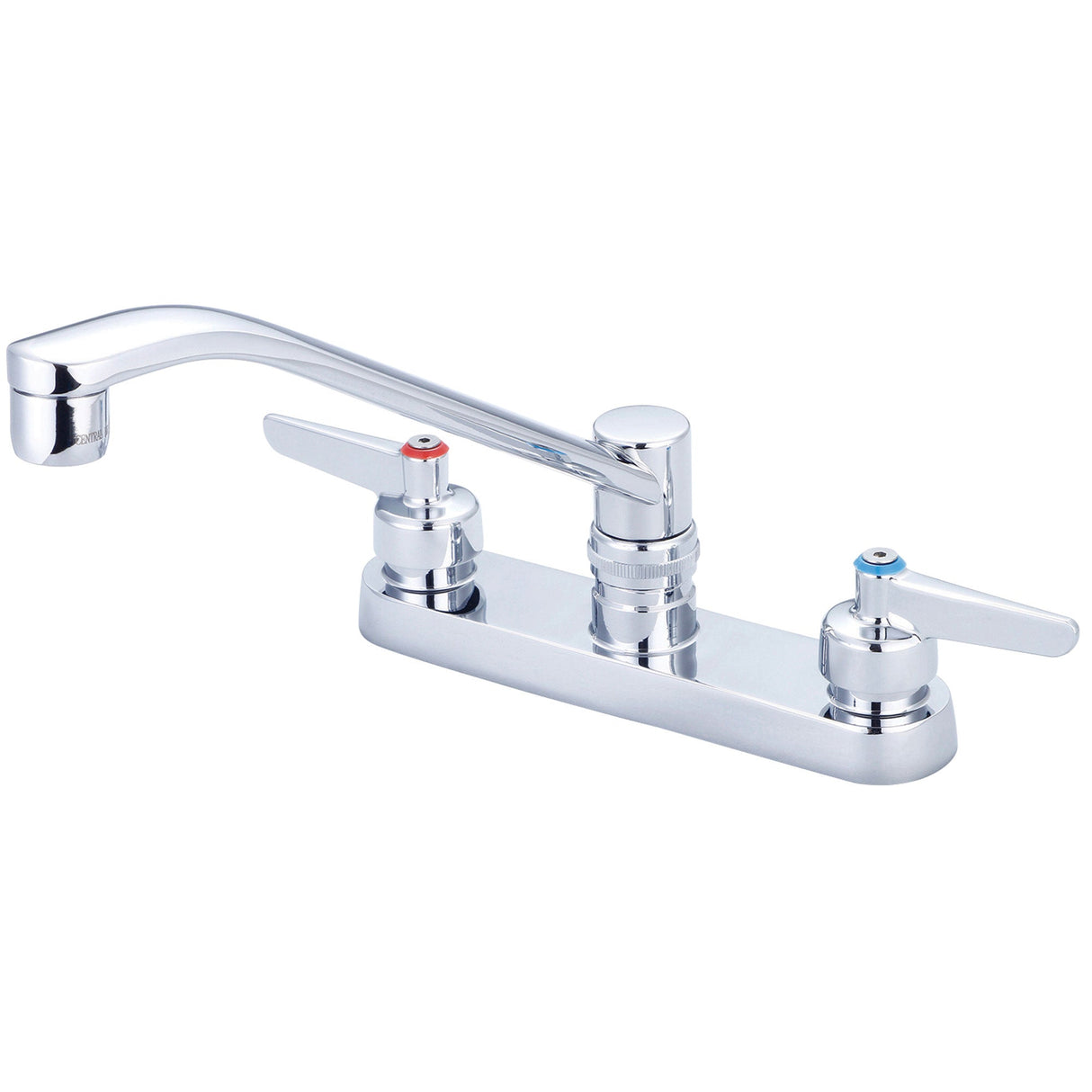 Central Brass 0127-LE6 Two Handle Cast Kitchen Faucet in Polished Chrome