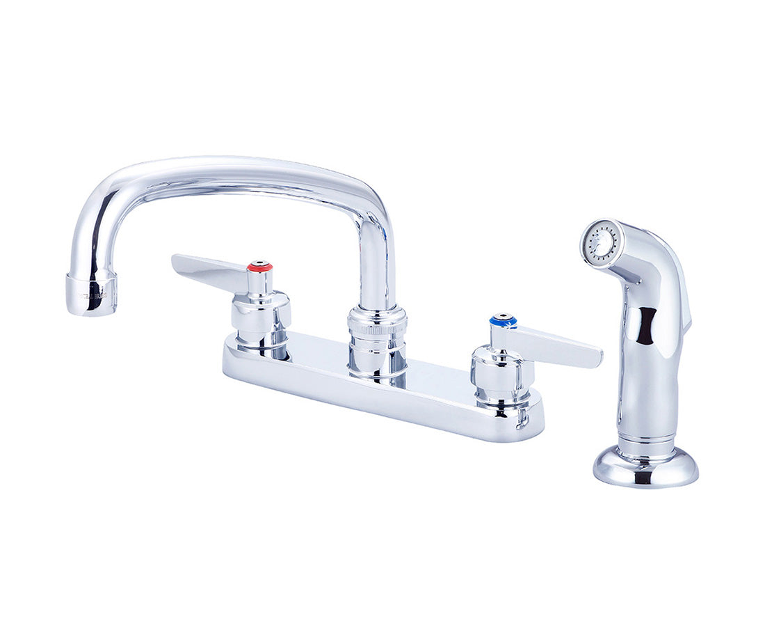 Central Brass 0128-LE1 Two Handle Cast Kitchen Faucet in Polished Chrome