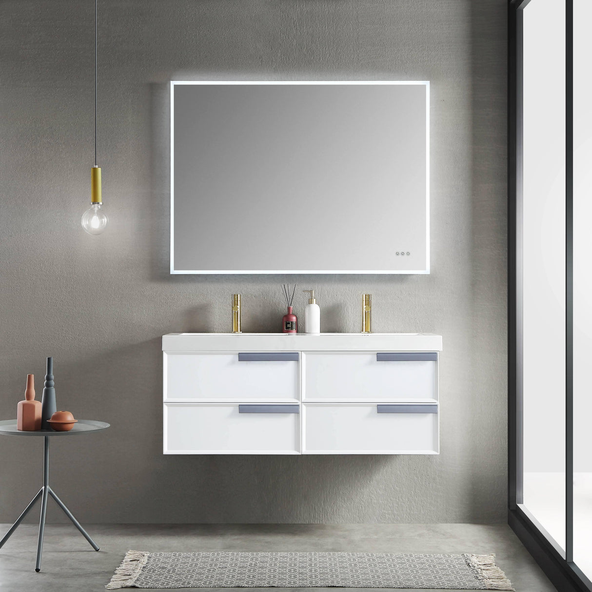 Blossom Sofia 48" Double Vanity in White / Matte Gray with Acrylic Sinks