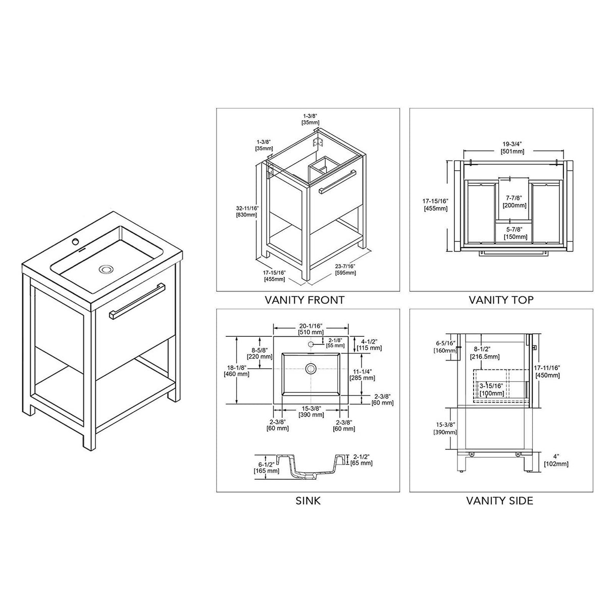 Blossom Riga 20” White Vanity