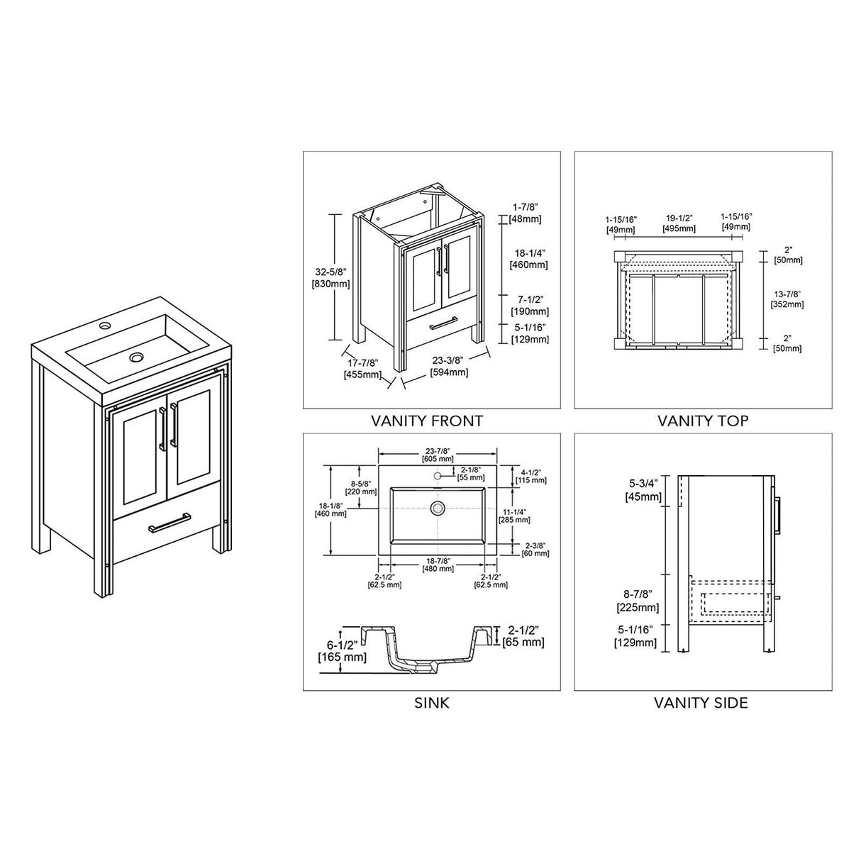 Blossom Birmingham 24” White Vanity
