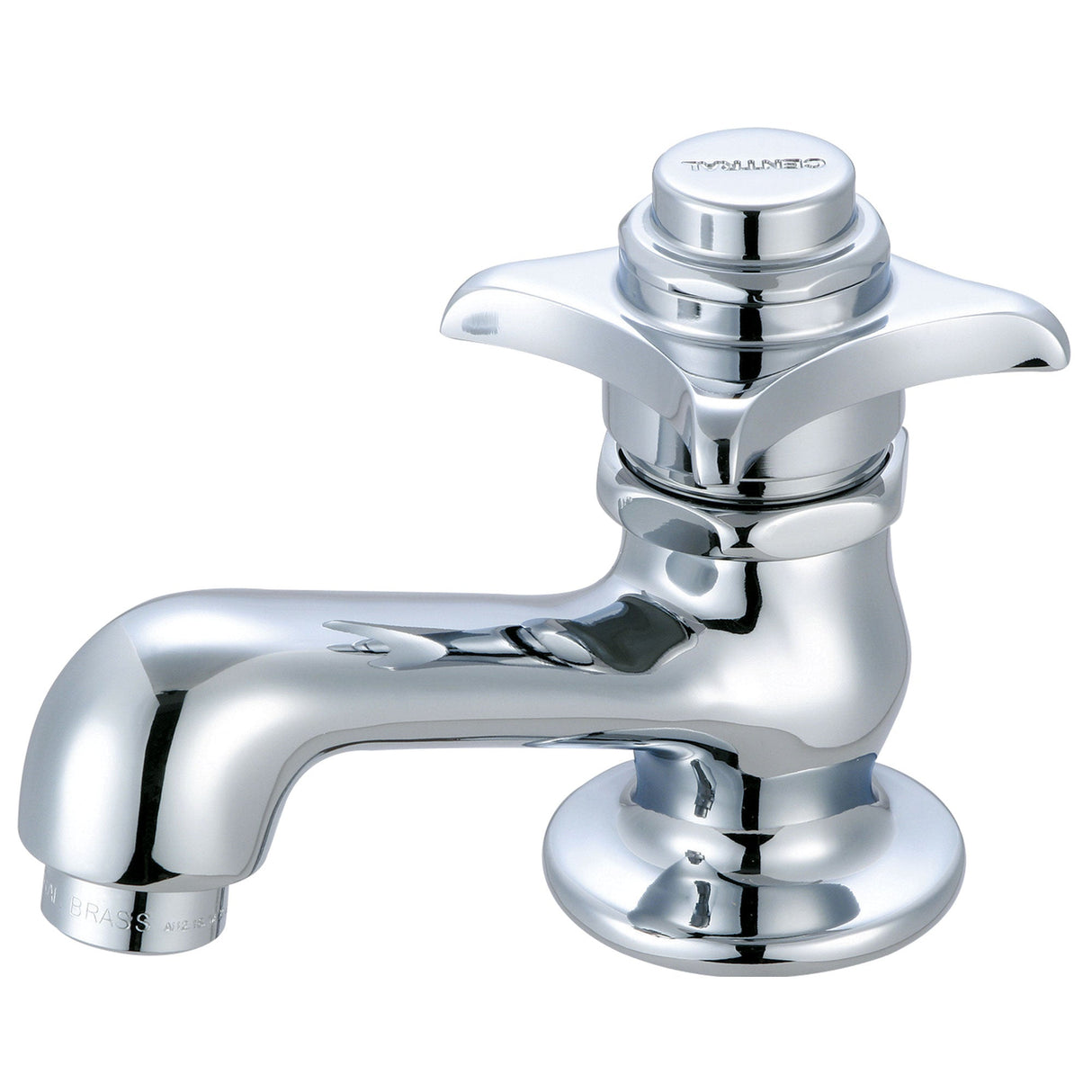 Central Brass 0255-AP Self-Close Single Handle Basin Faucet in Polished Chrome