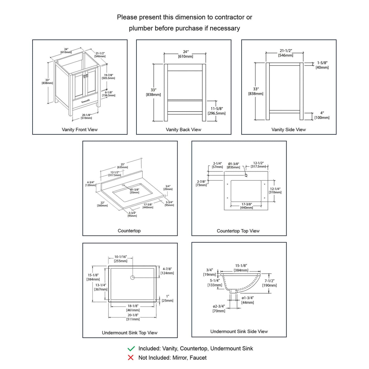 Blossom Geneva Single Sink Freestanding Bathroom Vanity With Countertop & Undermount Sink