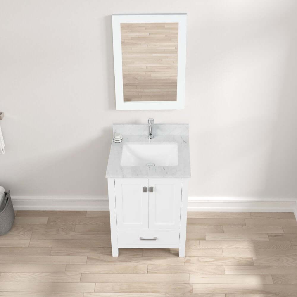 Blossom Geneva Freestanding Bathroom Vanity With Countertop, Undermount Sink & Mirror