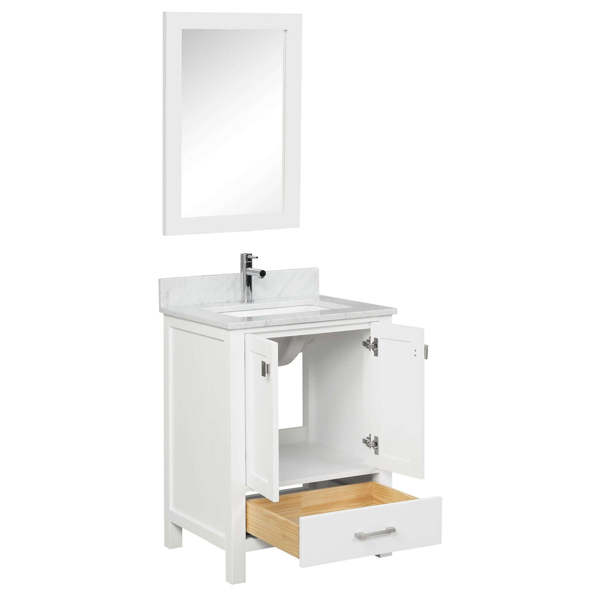 Blossom Geneva Freestanding Bathroom Vanity With Countertop, Undermount Sink & Mirror