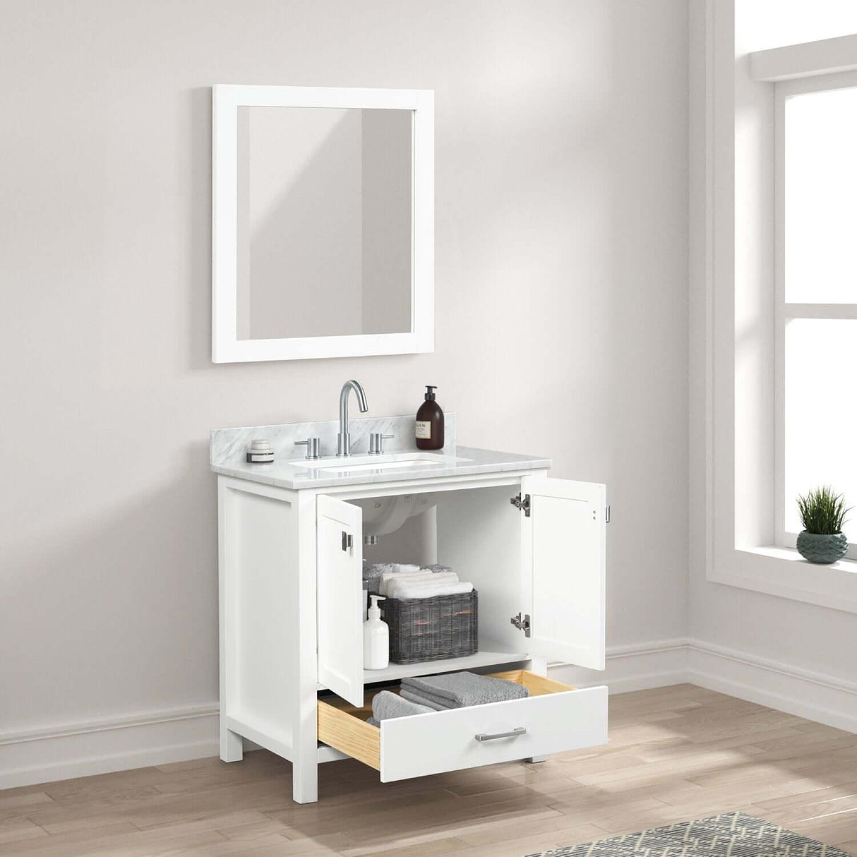 Blossom Geneva Single Sink Freestanding Bathroom Vanity With Countertop & Undermount Sink